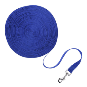 Dog Leash Long Obedience Recall Foot Feet Training Lead 6/15/23/33/50/100 FT (Color: Blue, Length: 50 FT)